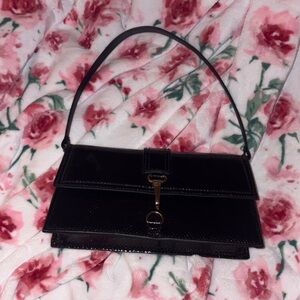 H&M Black Mini Shoulder Bag with Gold Accent